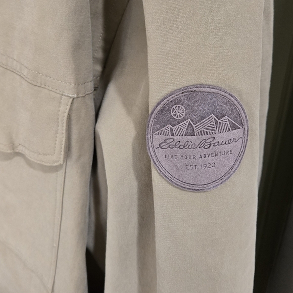 Eddie Bauer fleece lined Voyager shirt jacket khaki - Picture 4 of 8